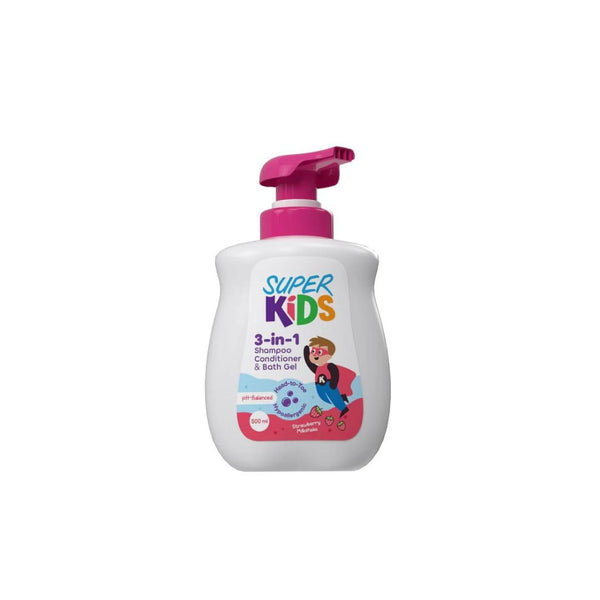 Super Kids 3 In 1 Strawberry Milkshake Shampoo 500ml