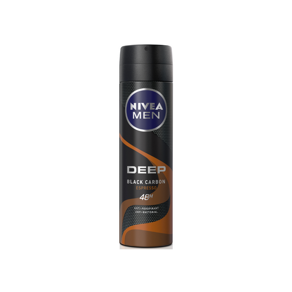 Nivea Men Deep Black Carbon Espresso Antiperspirant Spray 150ml